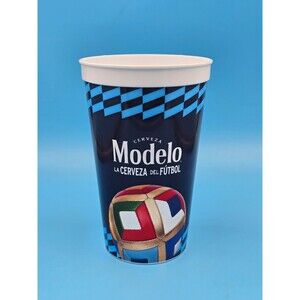 Modelo "La Cerveza del Fútbol" promotional plastic stadium cup
